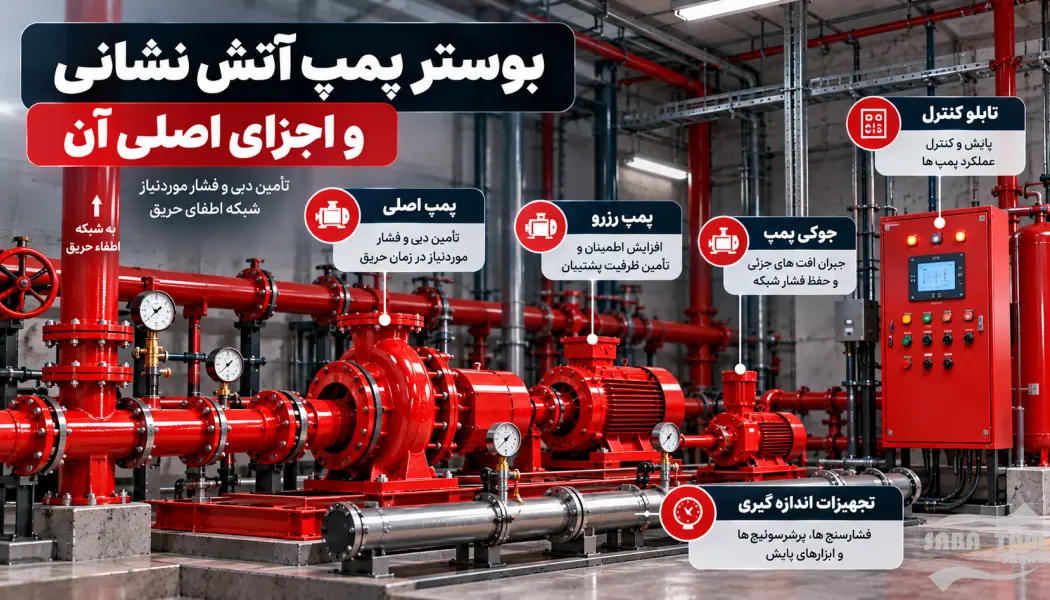 محاسبه و طراحی بوستر پمپ آتش نشانی
